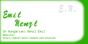 emil menzl business card